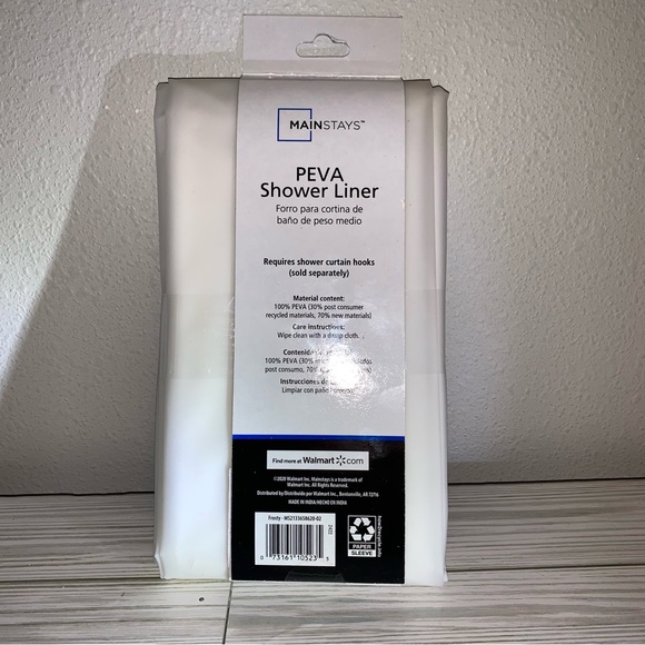 Mainstays Peva Frosty Shower Curtain Liner - Picture 4 of 8